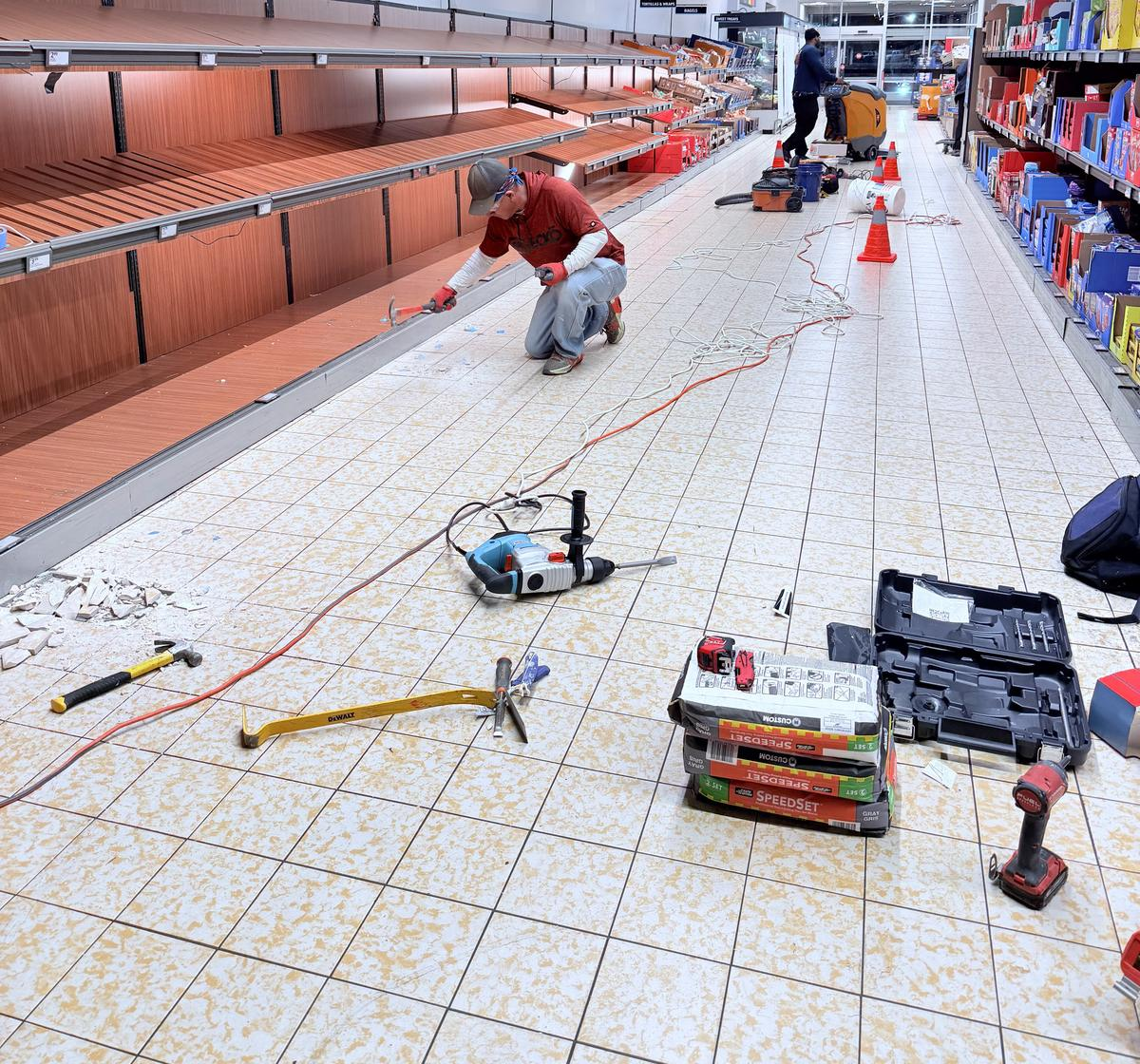 Flooring replaced in an operating store